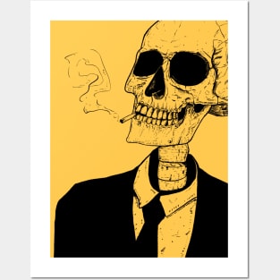 Macabre Skeleton In Black Suit Posters and Art